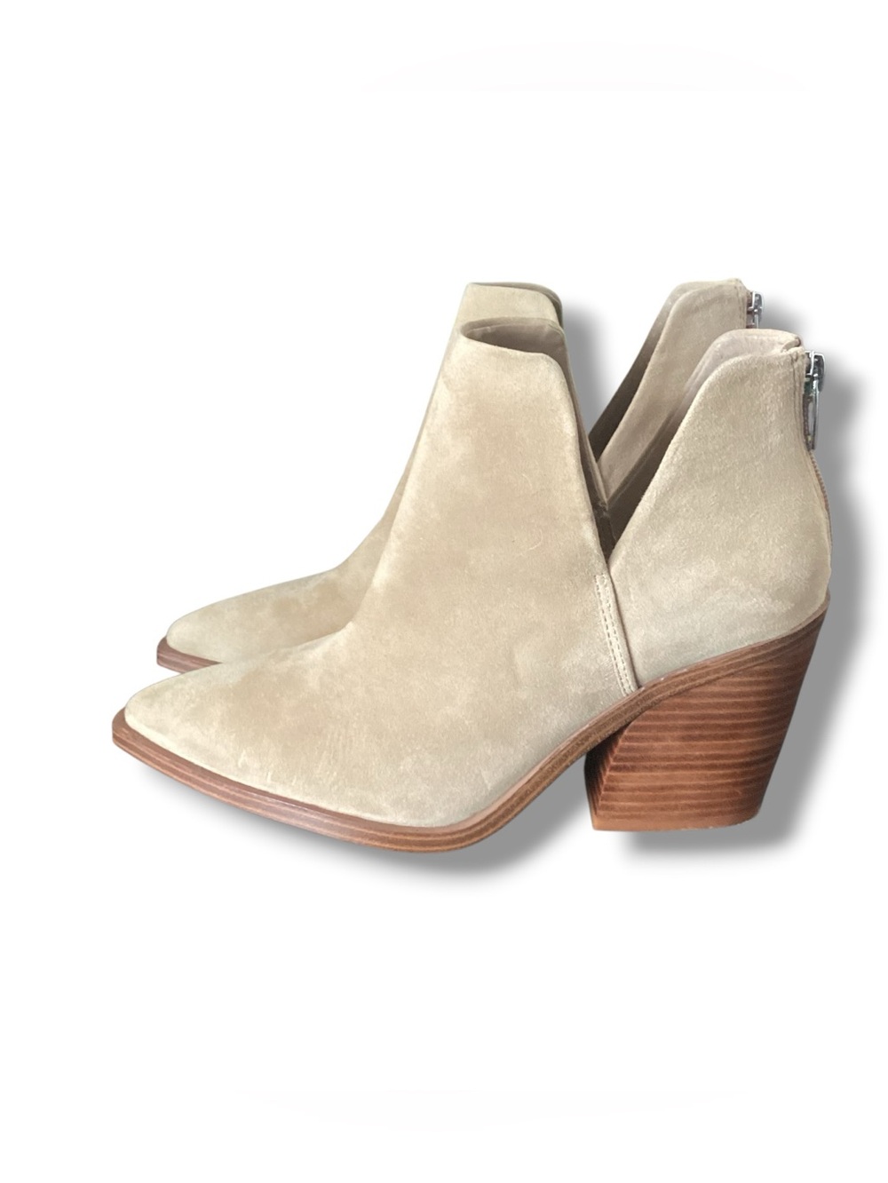Vince Camuto | Gigiette Cream Nubuck Block Heels Women's Size 9.5 - Picture 3 of 9